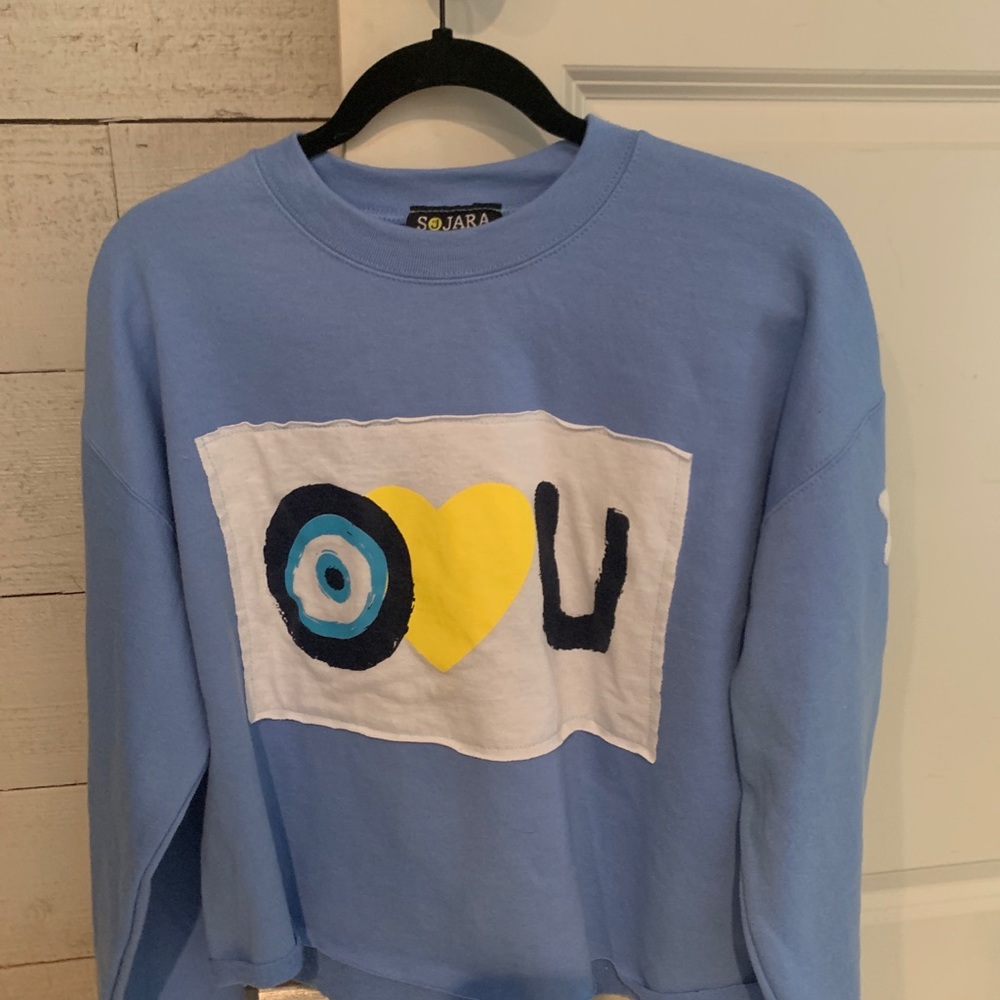 I love you cropped sweatshirt